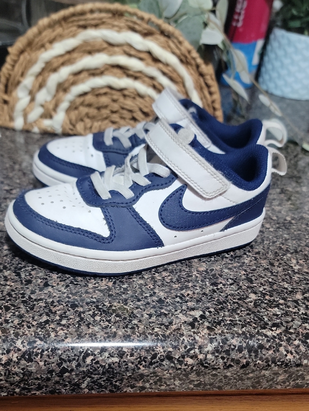 Nike Kids Court Borough Navy Blue/white 11c
